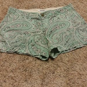 Old Navy Seafoam Paisley Print Shorts